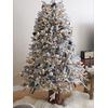 Árbol De Navidad Artificial Base De Metal De Pvc Blanco 180 Cm Estilo Escandinavo Efecto Nieve Foraker - Blanco