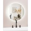 Espejo De Pared Plateado Con Luz Led Redondo 60 Cm Sistema Anti Vaho Callac - Plateado