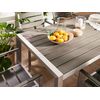 Mesa De Comedor De Metal Gris Plateado 180 X 90 Cm 6 Personas Vernio - Gris