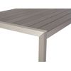 Mesa De Comedor De Metal Gris Plateado 180 X 90 Cm 6 Personas Vernio - Gris