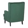 Sillón Con Reposapiés Tapizado En Tela De Terciopelo Verde Con Patas De Madera Butaca Silla Orejera Sandset - Verde