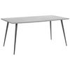 Mesa De Comedor Efecto Hormigón Con Patas De Metal Negras Rectangular 120 X 80 Cm Para 6 Personas Estilo Glamour Moderno Santiago - Gris