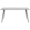 Mesa De Comedor Efecto Hormigón Con Patas De Metal Negras Rectangular 120 X 80 Cm Para 6 Personas Estilo Glamour Moderno Santiago - Gris