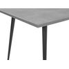 Mesa De Comedor Efecto Hormigón Con Patas De Metal Negras Rectangular 120 X 80 Cm Para 6 Personas Estilo Glamour Moderno Santiago - Gris