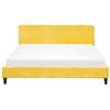 Funda Reemplazable En Terciopelo Amarillo Para Cama 180 X 200 Cm Desmontable Lavable Fitou - Amarillo