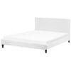 Funda Reemplazable En Terciopelo Blanco Para Cama 180 X 200 Cm Desmontable Lavable Fitou - Blanco