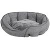 Cama Para Mascotas Redonda De Lino Gris Para Perros O Gatos Sala De Estar Dormitorio Estilo Boho Candir - Gris