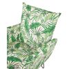 Sillón Tapizado De Tela Verde Patrón De Hojas Moderno Con Apoyabrazos Patas De Madera Ribe - Verde