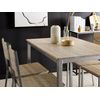 Conjunto De Comedor Mesa Rectangular 110 X 70 Cm Tablero De Madera Clara Patas De Acero Gris 4 Sillas Estilo Moderno Blumberg - Madera Clara