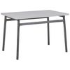 Juego De Comedor Mesa Rectangular 110 X 70 Cm Con Tablero Gris Patas Acero Negro 4 Sillas Estilo Moderno Velden - Gris