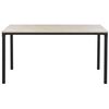 Mesa De Comedor Negra Con Tablero Madera Clara Patas De Metal 150 X 90 Cm Estilo Escandinavo Hockley - Madera Clara