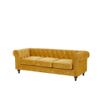 Conjunto De Sofás De Terciopelo Amarillo Chesterfield