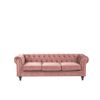 Conjunto De Sofás De Terciopelo Rosa Chesterfield