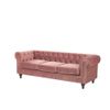 Conjunto De Sofás De Terciopelo Rosa Chesterfield