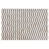 Alfombra De Piel De Vacuno Gris Y Beige Patrón Geométrico Chevron Retro 140 X 200 Cm Baggoze - Gris