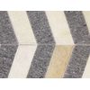 Alfombra De Piel De Vacuno Gris Y Beige Patrón Geométrico Chevron Retro 140 X 200 Cm Baggoze - Gris