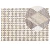 Alfombra De Piel Marrón Y Beige Con Motivo Geométrico De Rombos 140 X 200 Cm Estilo Retro Seslice - Beige