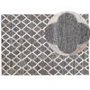 Alfombra De Piel De Vacuno Jacquard Gris Y Beige Patrón Geométrico Cuadriculado Retro 160 X 230 Cm Rolunay - Gris