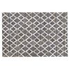 Alfombra De Piel De Vacuno Jacquard Gris Y Beige Patrón Geométrico Cuadriculado Retro 160 X 230 Cm Rolunay - Gris