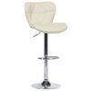 Conjunto De Taburetes De Bar En Piel Sintética Beige Giratorio Altura Ajustable Estilo Moderno Valetta - Beige