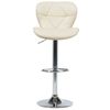 Conjunto De Taburetes De Bar En Piel Sintética Beige Giratorio Altura Ajustable Estilo Moderno Valetta - Beige