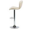 Conjunto De Taburetes De Bar En Piel Sintética Beige Giratorio Altura Ajustable Estilo Moderno Valetta - Beige