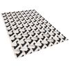 Alfombra De Piel De Vacuno Patchwork Tridimensional Blanco Y Negro 160 X 230 Cm Patrón Geométrico Estilo Moderno Narman - Gris