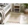 Alfombra De Pasillo Beige Algodón Yute Con Flecos 50 X 80 Cm Tejida A Mano Boho Pasillo Dormitorio Dortyol - Beige