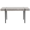 Mesa De Comedor Rectangular Con Efecto Hormigón Y Patas Metálicas De Color Negro 150 X 90 Cm Adena - Gris