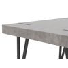 Mesa De Comedor Rectangular Con Efecto Hormigón Y Patas Metálicas De Color Negro 150 X 90 Cm Adena - Gris