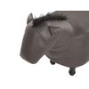 Puf Animal Tapizado En Piel Sintética Marrón Oscuro Asiento Para Niños Con Patas De Madera Horse - Marrón