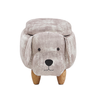 Puf De Terciopelo Beige Con Almacenaje Doggy