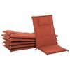 Conjunto De 6 Cojines Para Silla De Jardín Rojo Asiento Respaldo Comodidad Descanso Toscana/java - Rojo