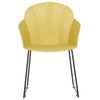 Conjunto De 2 Sillas De Comedor De Material Sintético Amarillo Patas De Metal Negro Respaldo En Forma De Sala De Estar Moderna Sylva - Amarillo