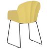 Conjunto De 2 Sillas De Comedor De Material Sintético Amarillo Patas De Metal Negro Respaldo En Forma De Sala De Estar Moderna Sylva - Amarillo