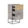 Cómoda Madera Clara Efecto Hormigón 4 Cajones Base De Metal Negro Estilo Industrial Acra - Gris