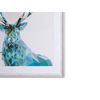 Cuadro De Pared Enmarcado Estampado De Ciervo Azul Con Marco Blanco 60 X 80 Cm Diseño Escandinavo Minimalista Kayes - Azul