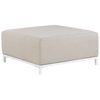 Otomana De Poliéster Beige Arena Blanco 83 X 83 Cm Reposapiés Patas Metal Rovigo - Beige