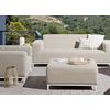 Otomana De Poliéster Beige Arena Blanco 83 X 83 Cm Reposapiés Patas Metal Rovigo - Beige