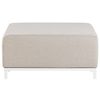 Otomana De Poliéster Beige Arena Blanco 83 X 83 Cm Reposapiés Patas Metal Rovigo - Beige