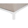 Otomana De Poliéster Beige Arena Blanco 83 X 83 Cm Reposapiés Patas Metal Rovigo - Beige