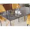 Mesa De Comedor Efecto Mármol / Negro Con Dorado Patas Doradas 140 X 80 Cm Para Comedor Kenton - Blanco