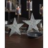 Conjunto De 2 Portavelas Estrellas De Metal Plateado Adornos De Navidad Figura Deco Tornio - Plateado