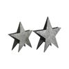 Conjunto De 2 Portavelas Estrellas De Metal Plateado Adornos De Navidad Figura Deco Tornio - Plateado