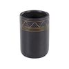 Accesorios De Baño Set Dispensador De Jabón Art Deco De Cerámica Dorado Negro Vaso Escobilla De Váter Lanco - Negro