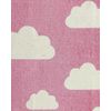 Alfombra Rosa Blanca Algodón Rectangular 60 X 90 Cm Pelo Corto Estampado Motivo Nube Habitación Infantil Gwalijar - Rosa