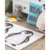 Alfombra Blanca Negra Algodón 60 X 90 Cm Estampado Pingüino Infantil Hajdarabad - Blanco