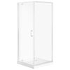 Mampara De Ducha Vidrio Templado Plateado Marco De Aluminio Una Puerta Cuadrada 70 X 70 X 185 Cm Diseño Moderno Darli - Plateado