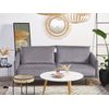 Conjunto De Sofás Tapizados En Terciopelo Gris 5 Plazas Respaldo Acolchado Asiento Metal Patas Doradas Retro Glam Maura - Gris