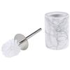 Juego De Accesorios De Baño Textura De Mármol Blanco De Cerámica Glamour Dispensador De Jabón Escobilla De Váter Vaso Arauco - Blanco